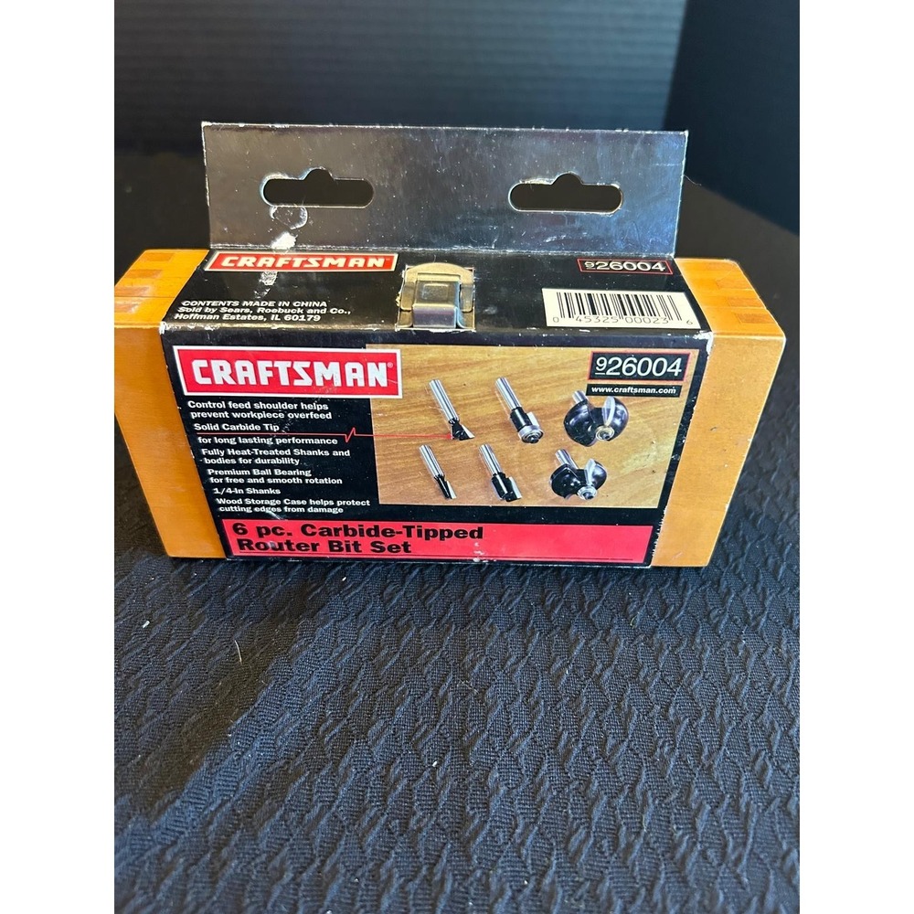 Craftsman 6 pc. Router Bit Set  Model# 26004 NIB